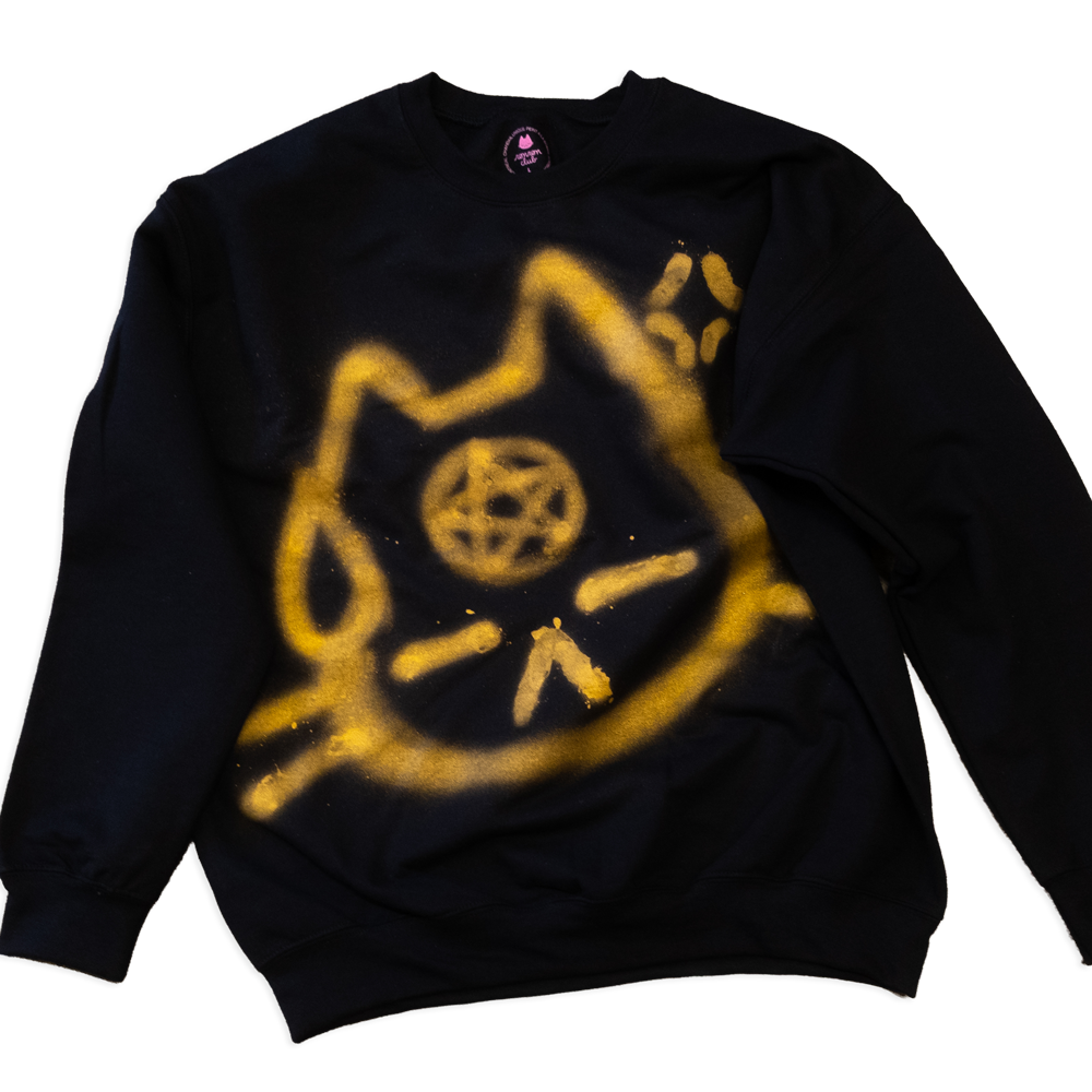 Unique "Pentacle Cat" Crewneck, large size