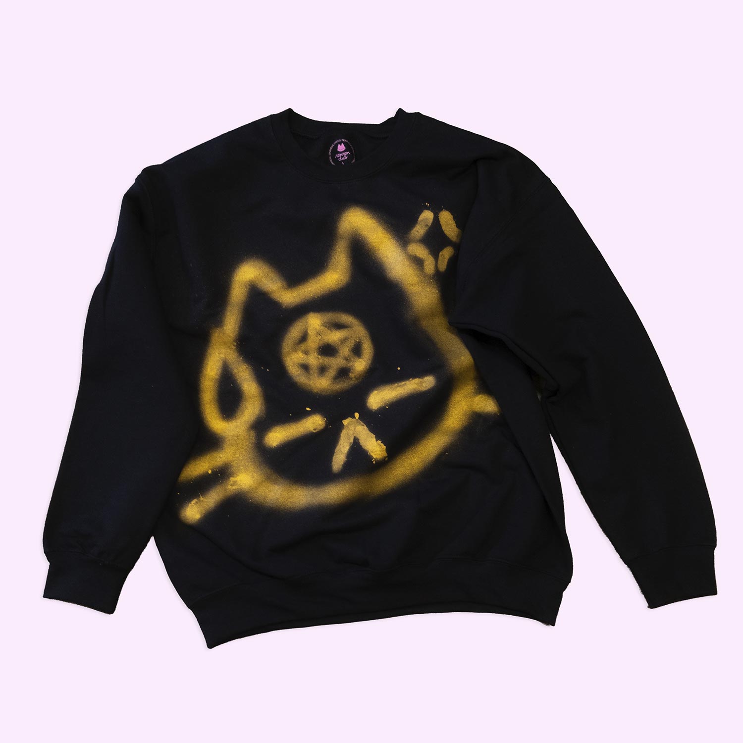 Unique "Pentacle Cat" Crewneck, large size