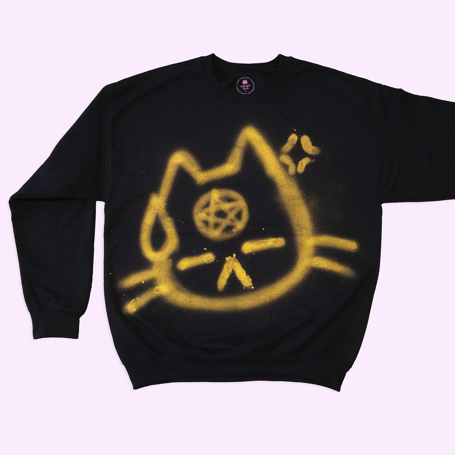 Unique "Pentacle Cat" Crewneck, large size