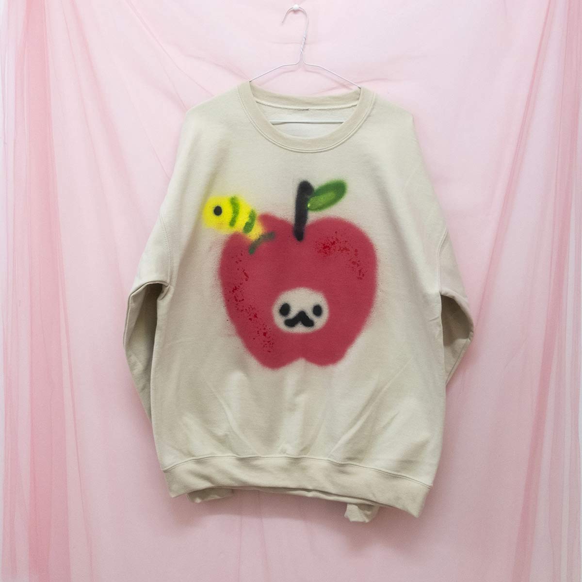 Spray painted Apple and Worm Crewneck (L)