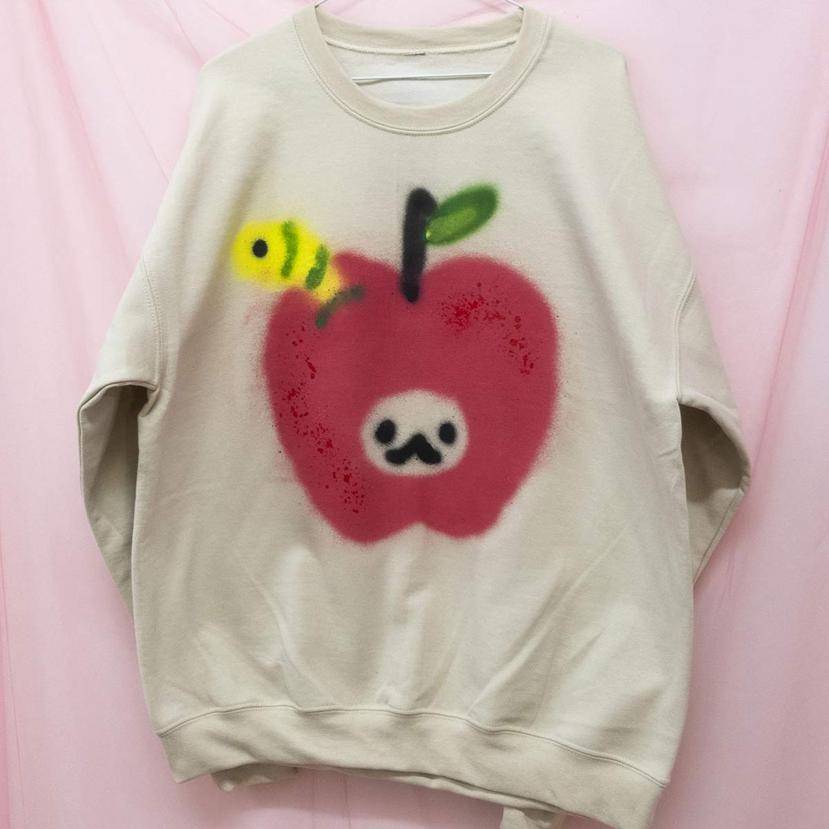 Spray painted Apple and Worm Crewneck (L)