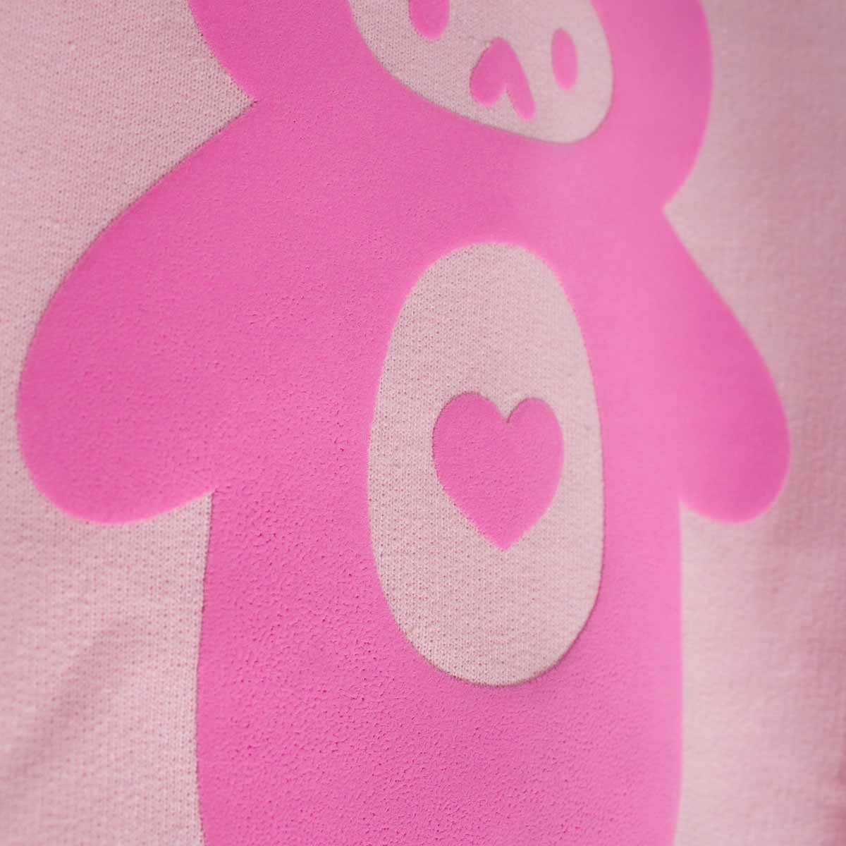 Chandail rose "Ourson" Puff Print