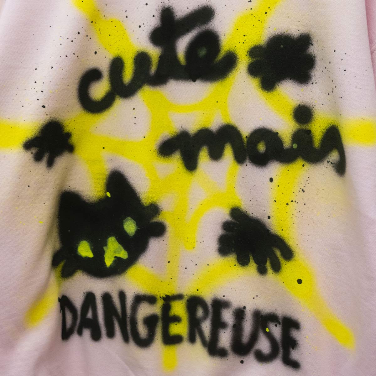 Spray painted Cute but Dangerous Crewneck (L)