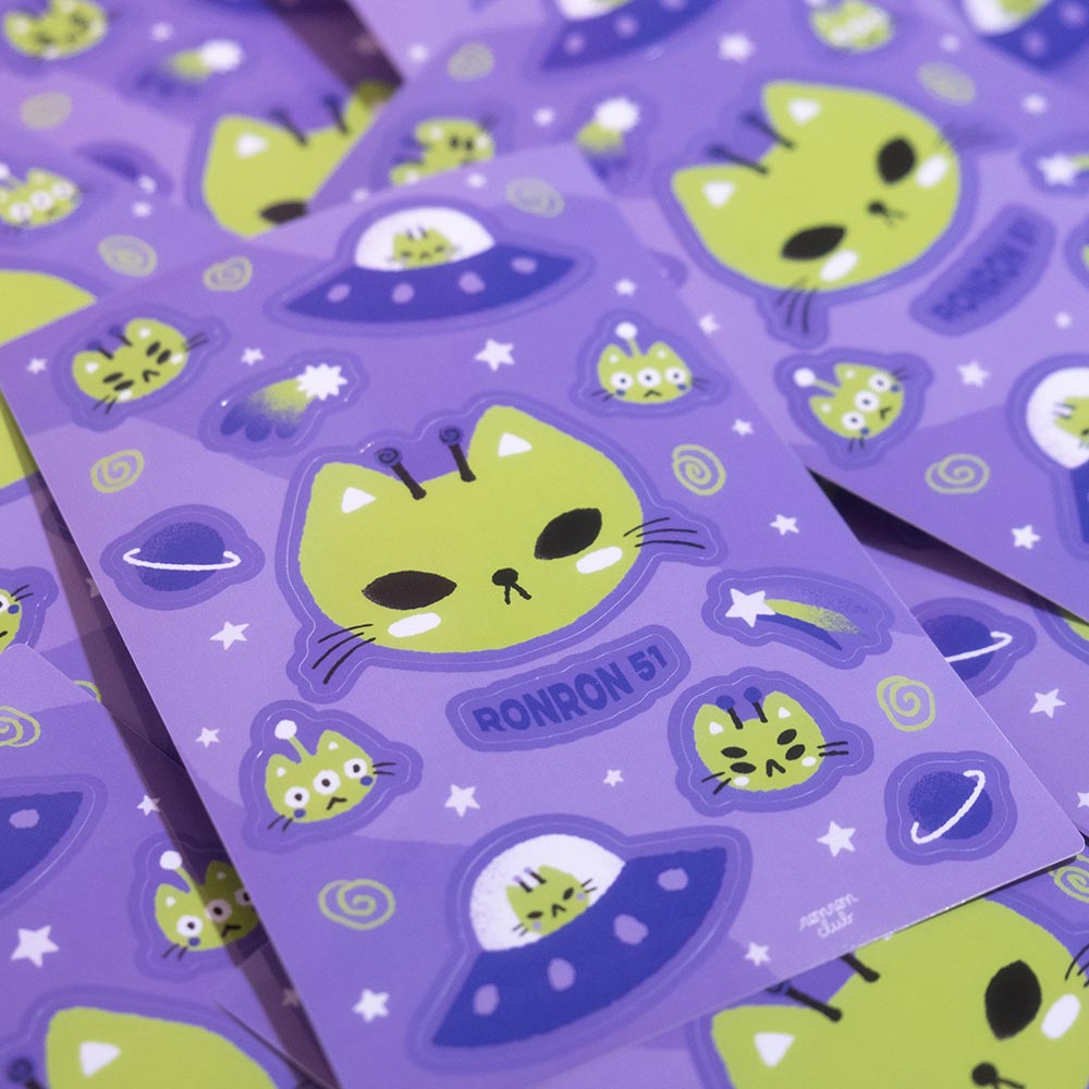 Ronron 51 UFO Vinyl Sticker Sheet