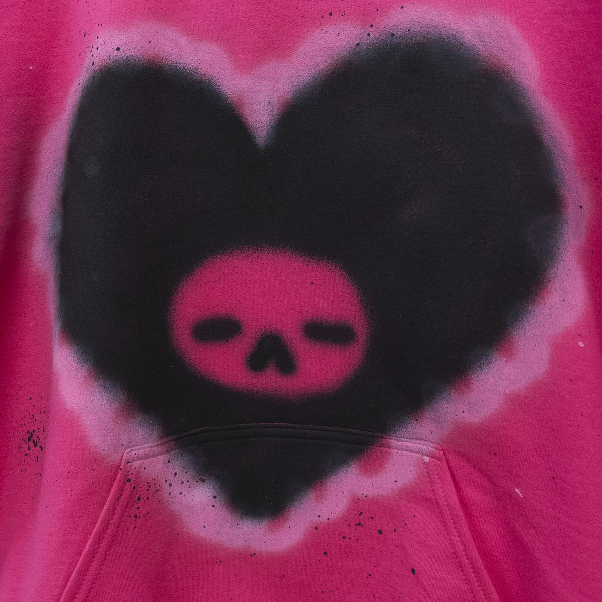 Spray Painted Black Heart Hoodie (L)