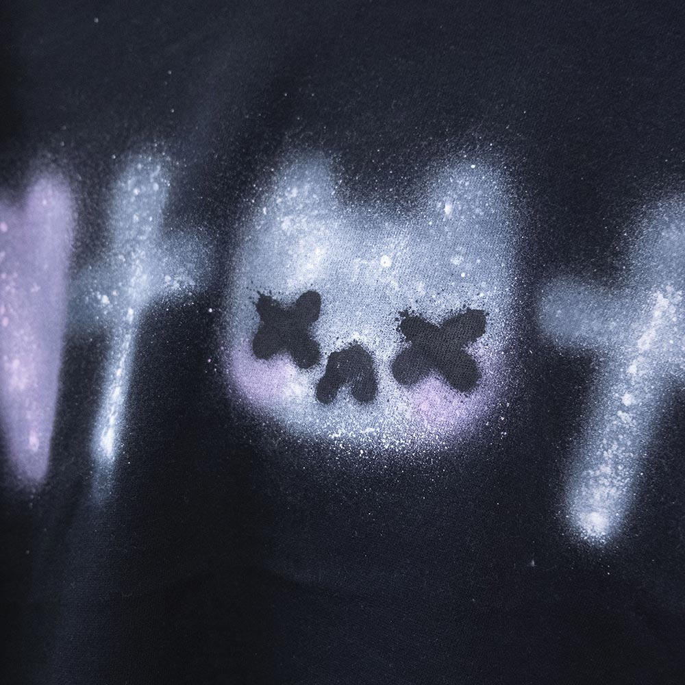 Chandail à capuchon coupé "✝ Chat ✝" unique (XL)