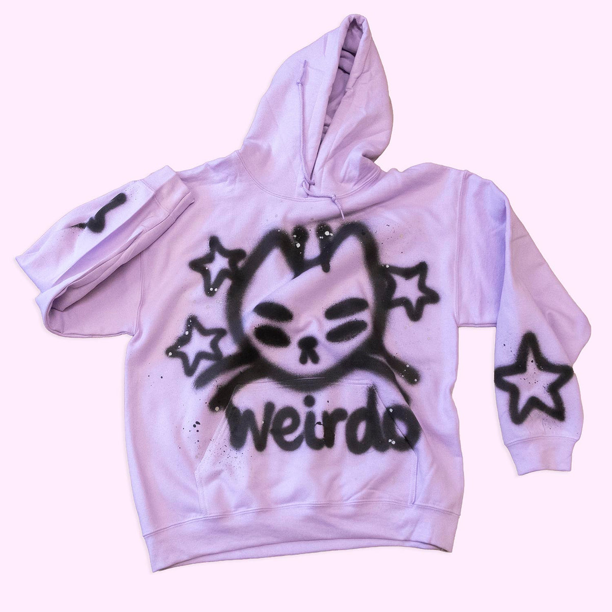 Chandail à capuchon "Chat alien weirdo", taille unique large