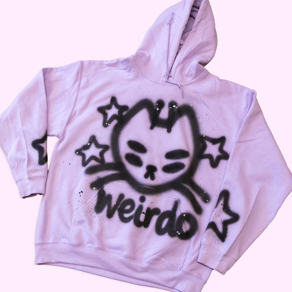 Chandail à capuchon "Chat alien weirdo", taille unique large