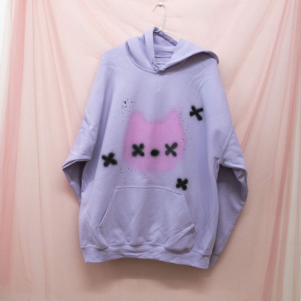 Spray Painted Emo Cat Hoodie (XL) 