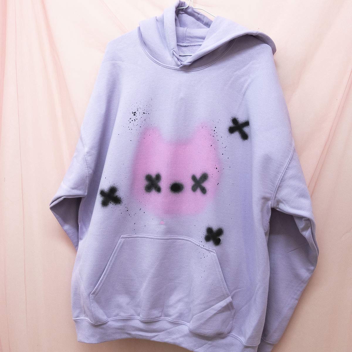 Spray Painted Emo Cat Hoodie (XL) 