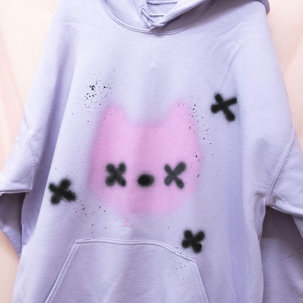 Spray Painted Emo Cat Hoodie (XL) 