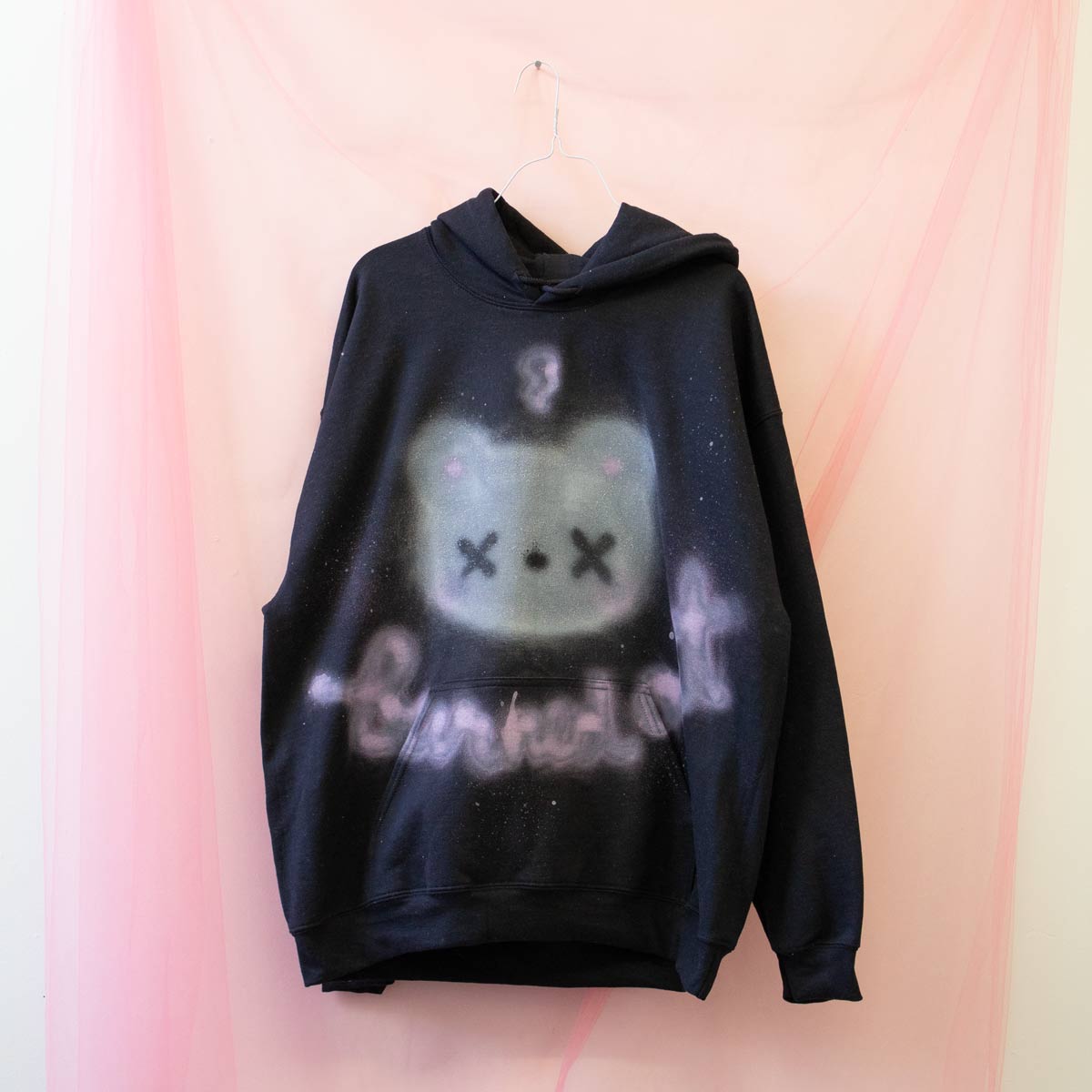 Spray Painted Burned Out Hoodie
