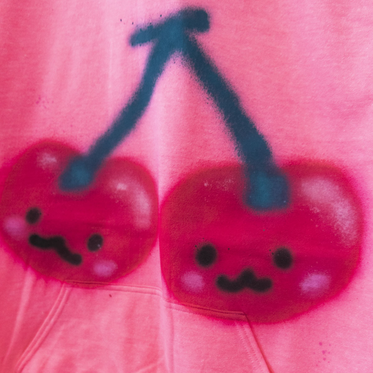 Spray Painted Cherries Hoodie (XL)