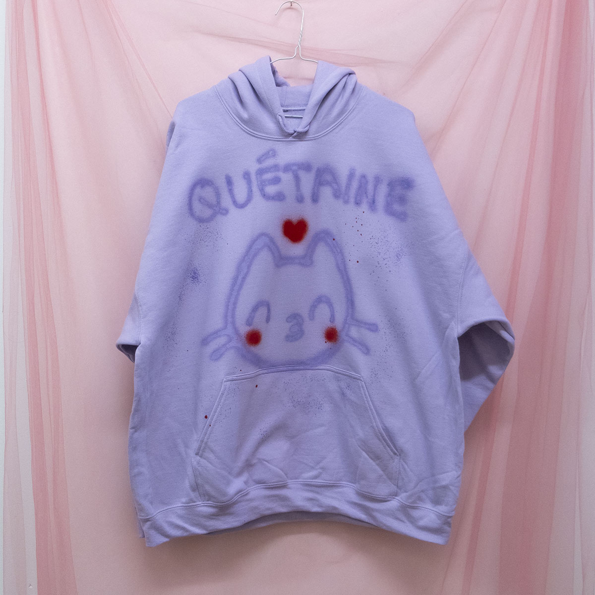 Spray Painted "Quétaine" Hoodie (2XL)