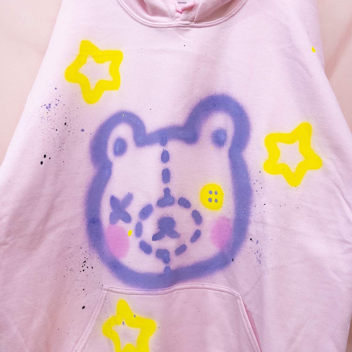 Spray Painted Emo Teddy Hoodie (2XL)