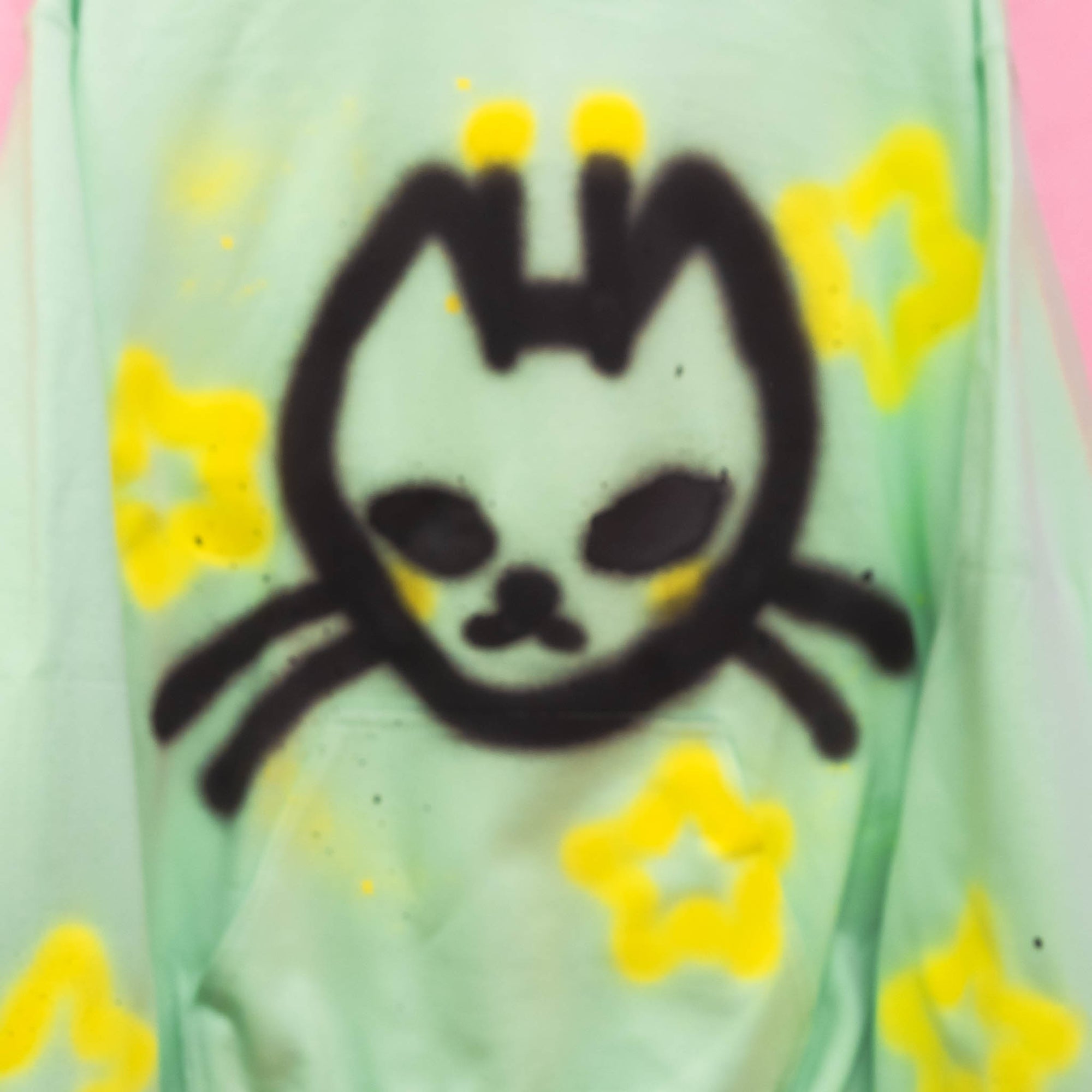 Chandail à capuchon "Chat alien" unique (M)