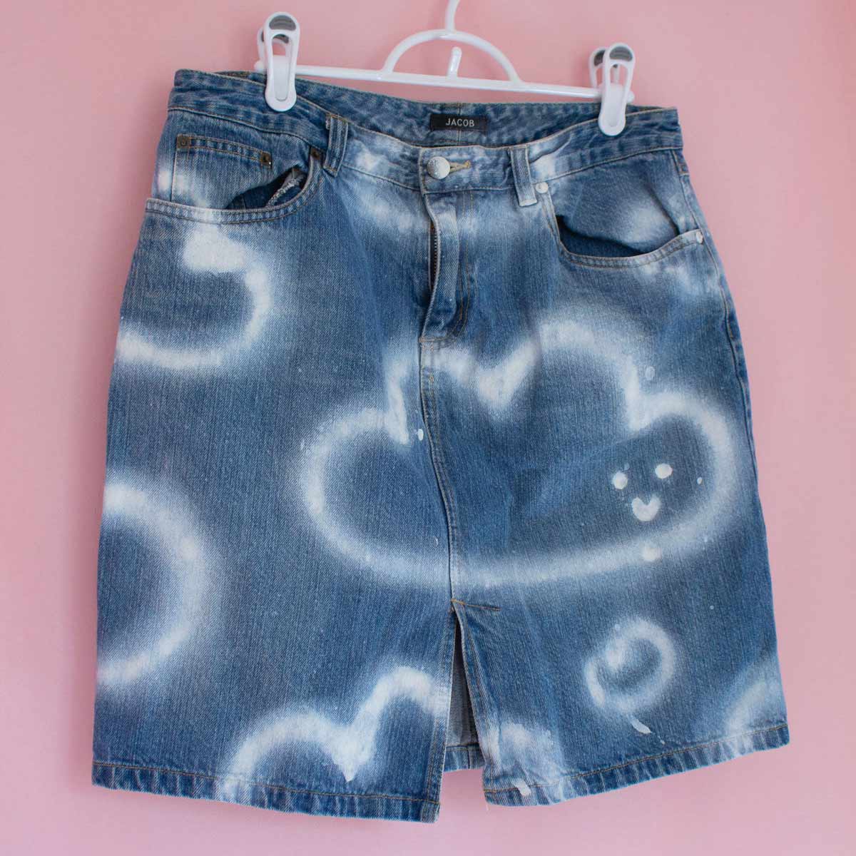 Upcycled Spray Painted Skirt