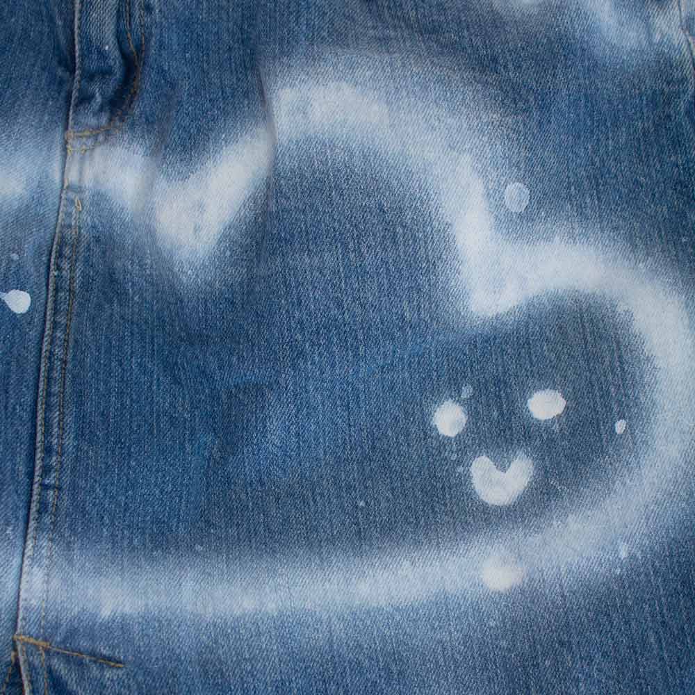 Jupe en jeans upcyclée "Nuages"