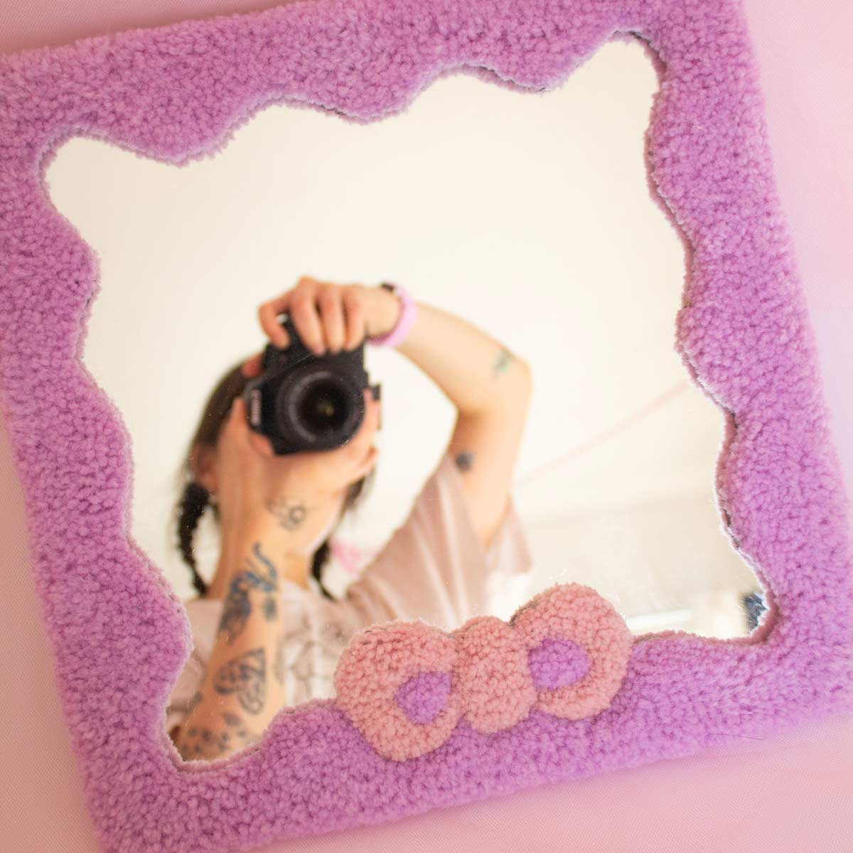 Wiggly Lilac Mirror (wall hanging)