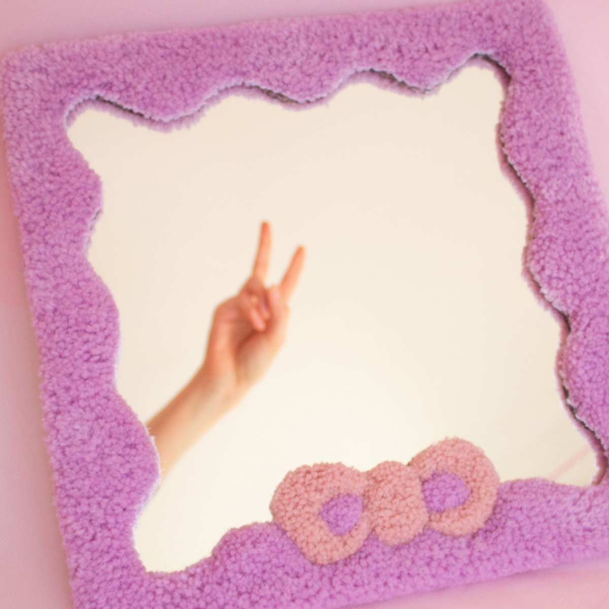 Wiggly Lilac Mirror (wall hanging)