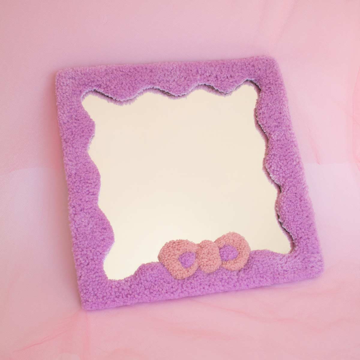 Wiggly Lilac Mirror (wall hanging)