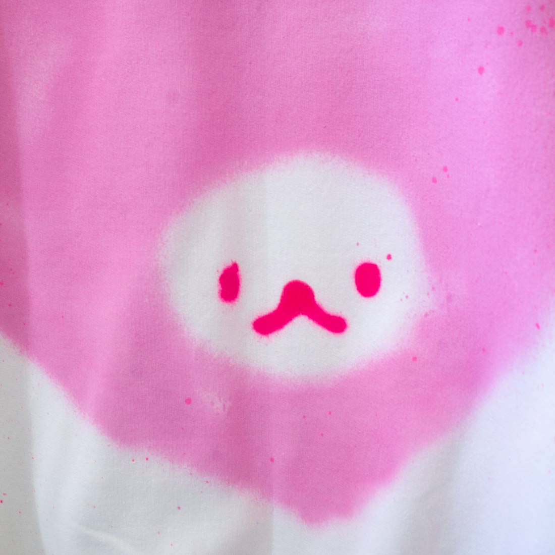 Spray Painted Heart with Kitty Face Crewneck