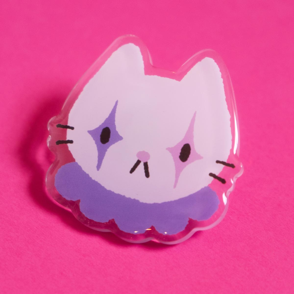 Clown cat pin 2"