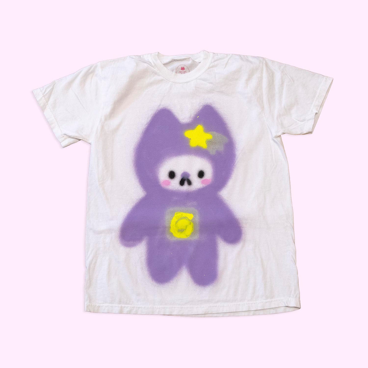 Unique "Shooting Star Cat" T-Shirt, large size