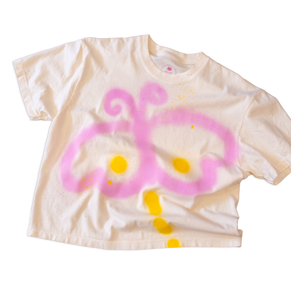 T-shirt boxy "petit papillon", taille unique medium