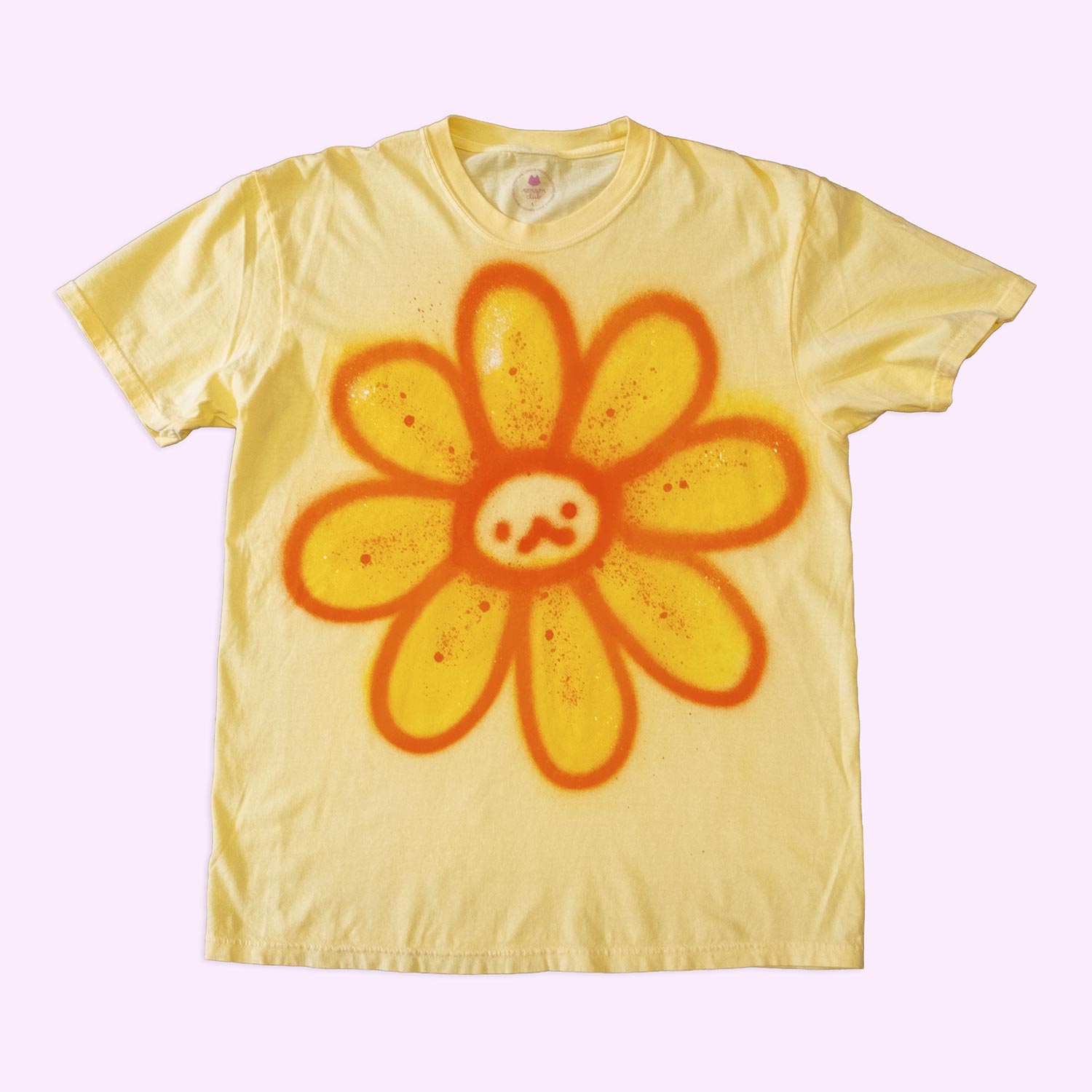 T-shirt boxy "fleur féline", taille unique large