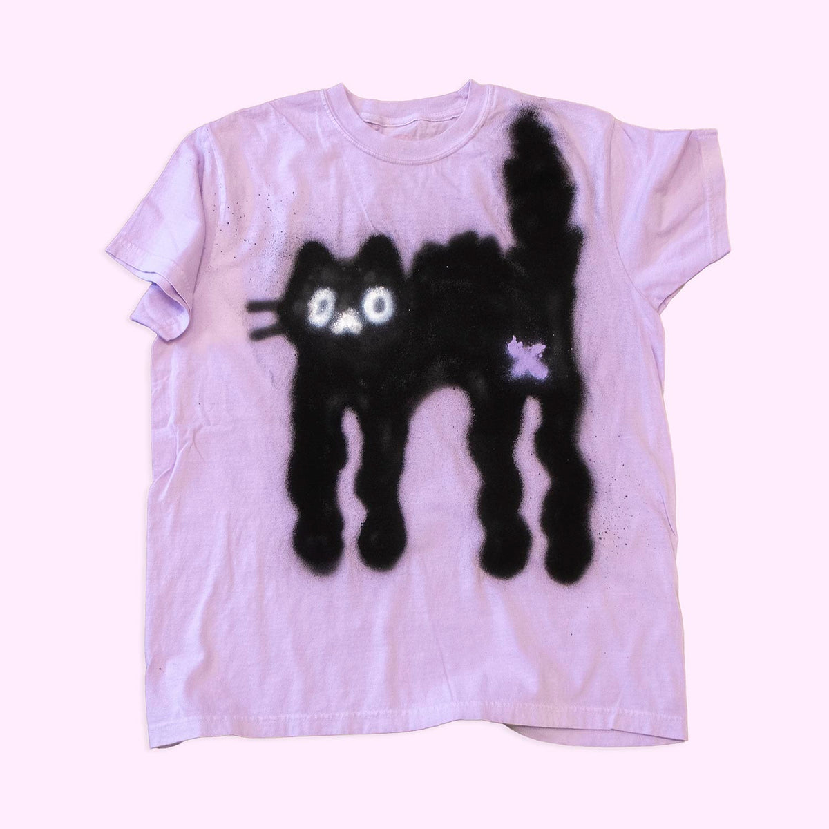 T-shirt "Chat noir apeuré", taille unique large