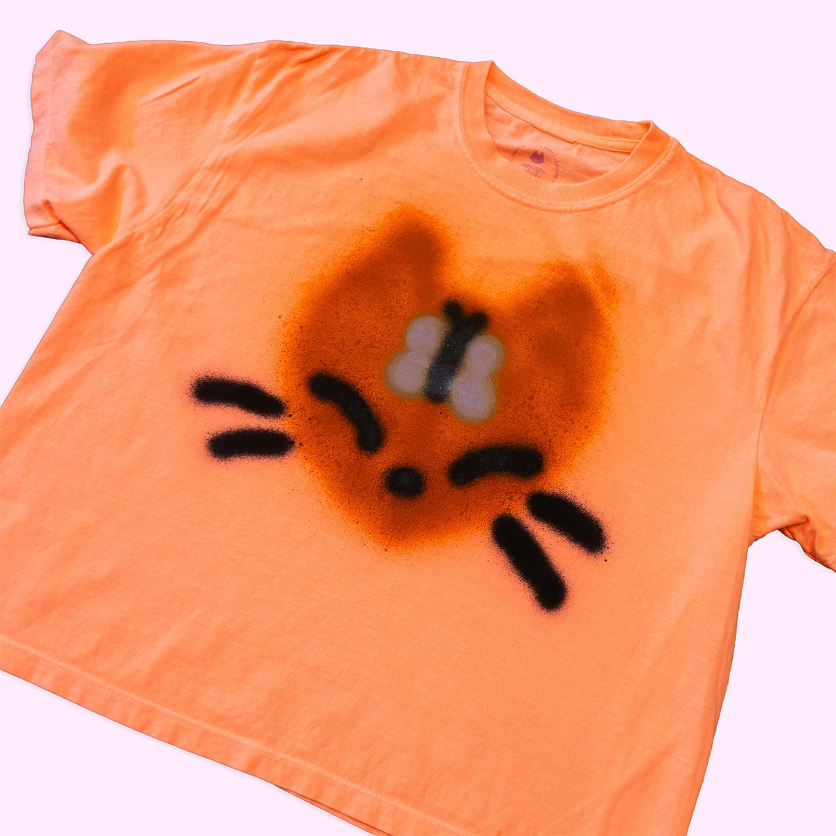 T-shirt boxy "Chaton papillon", taille unique large