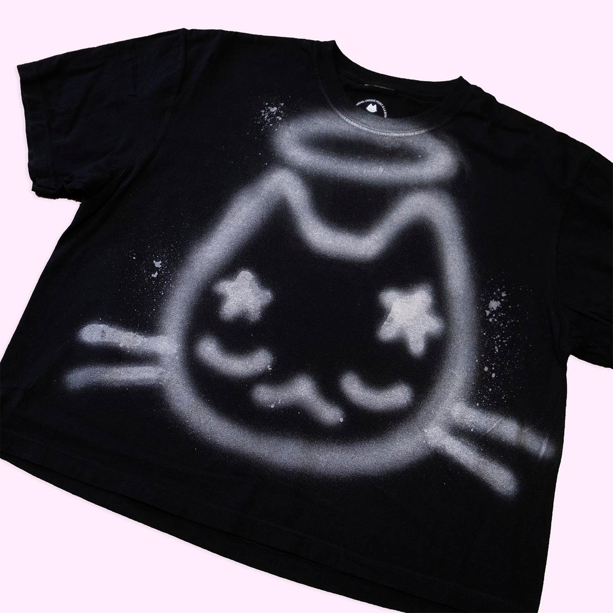 T-shirt boxy "Chaton argent étoilé", taille unique large