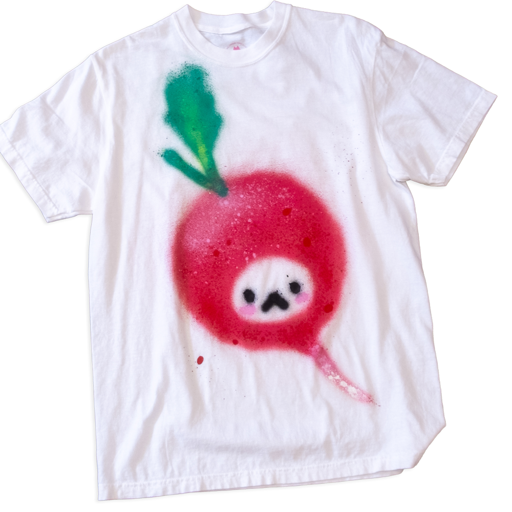 Unique "Radish Cat" T-Shirt, medium size