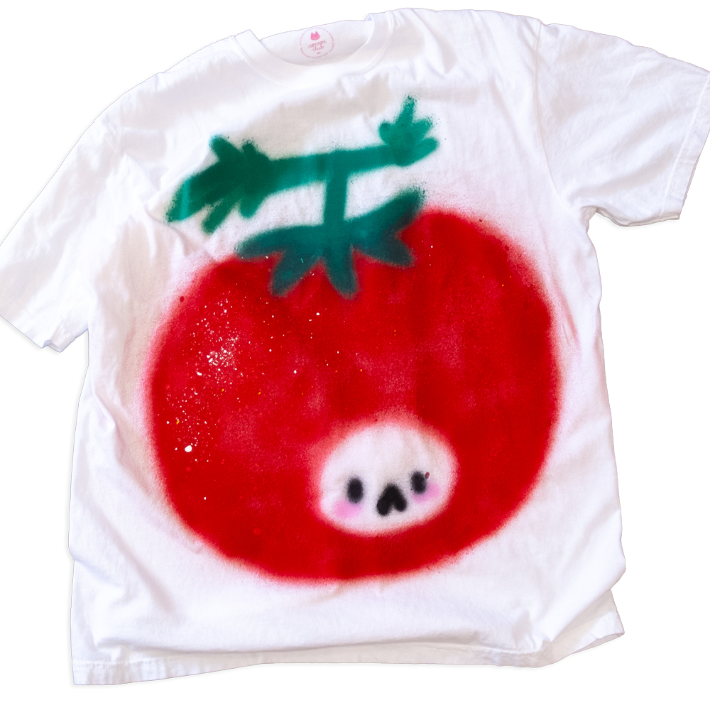 T-shirt "chat tomates", taille unique XL