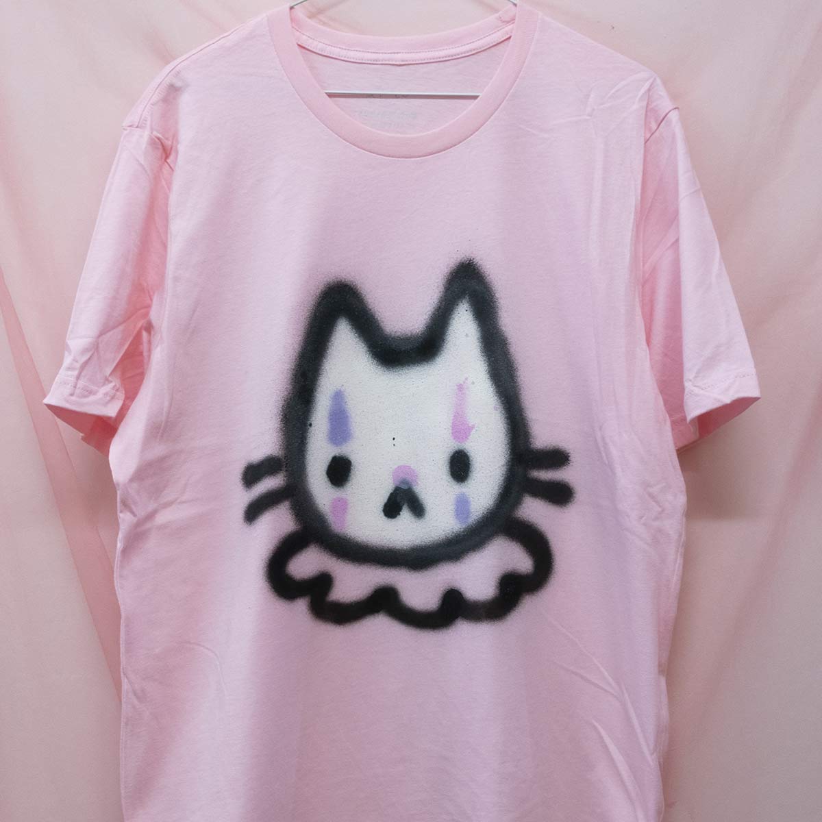 Spray painted Cat Clown T-shirt (L)