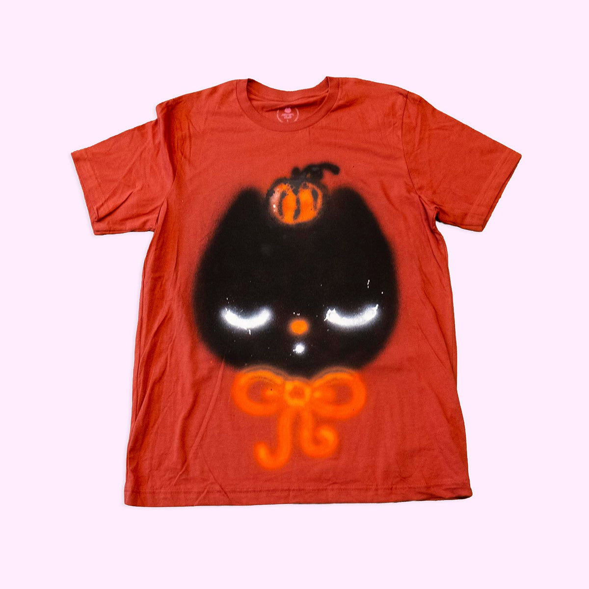 T-shirt "Chat noir et citrouille", taille unique large