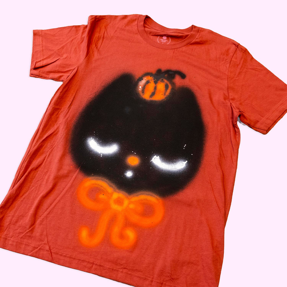 T-shirt "Chat noir et citrouille", taille unique large