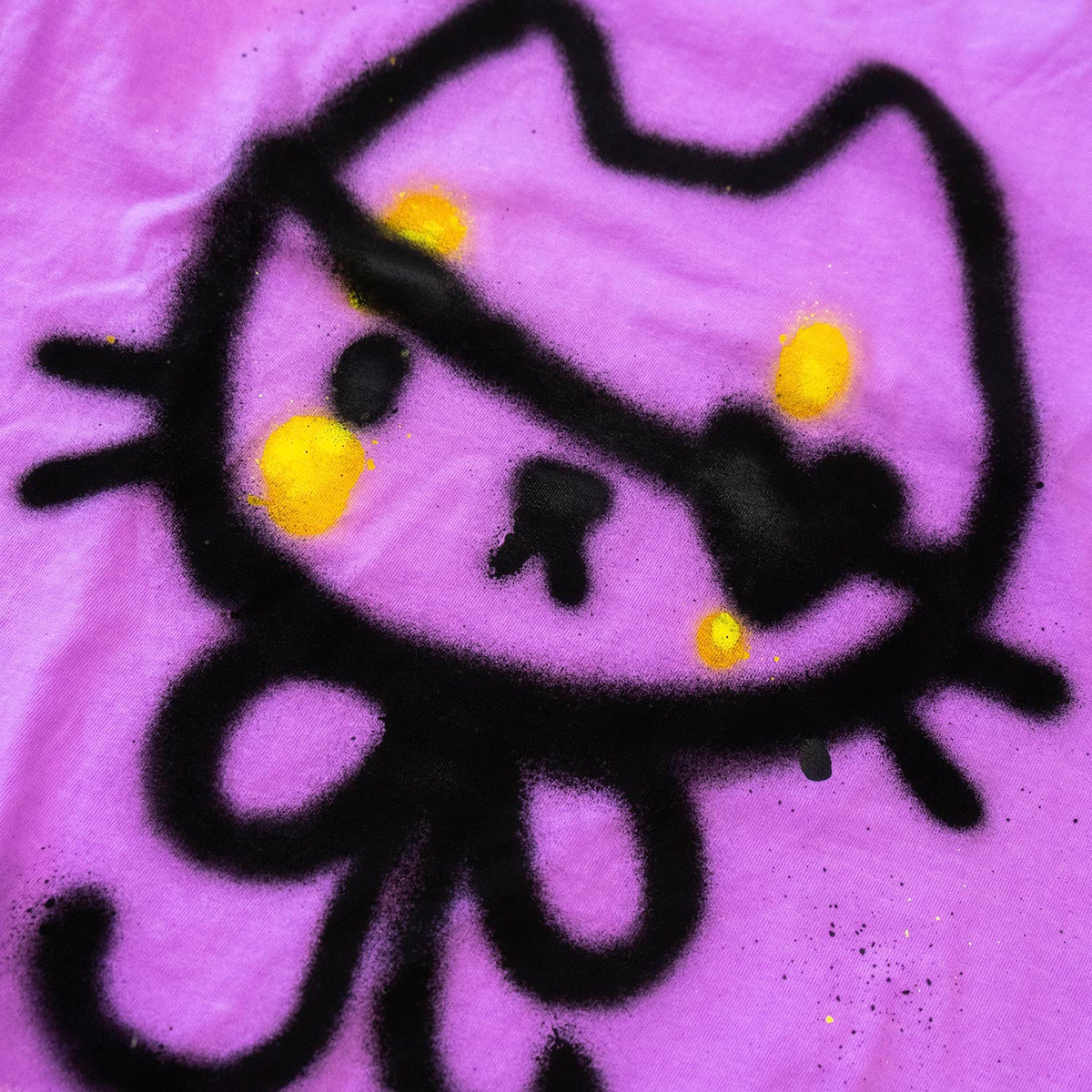 T-shirt boxy "Chat pirate néon", taille unique medium