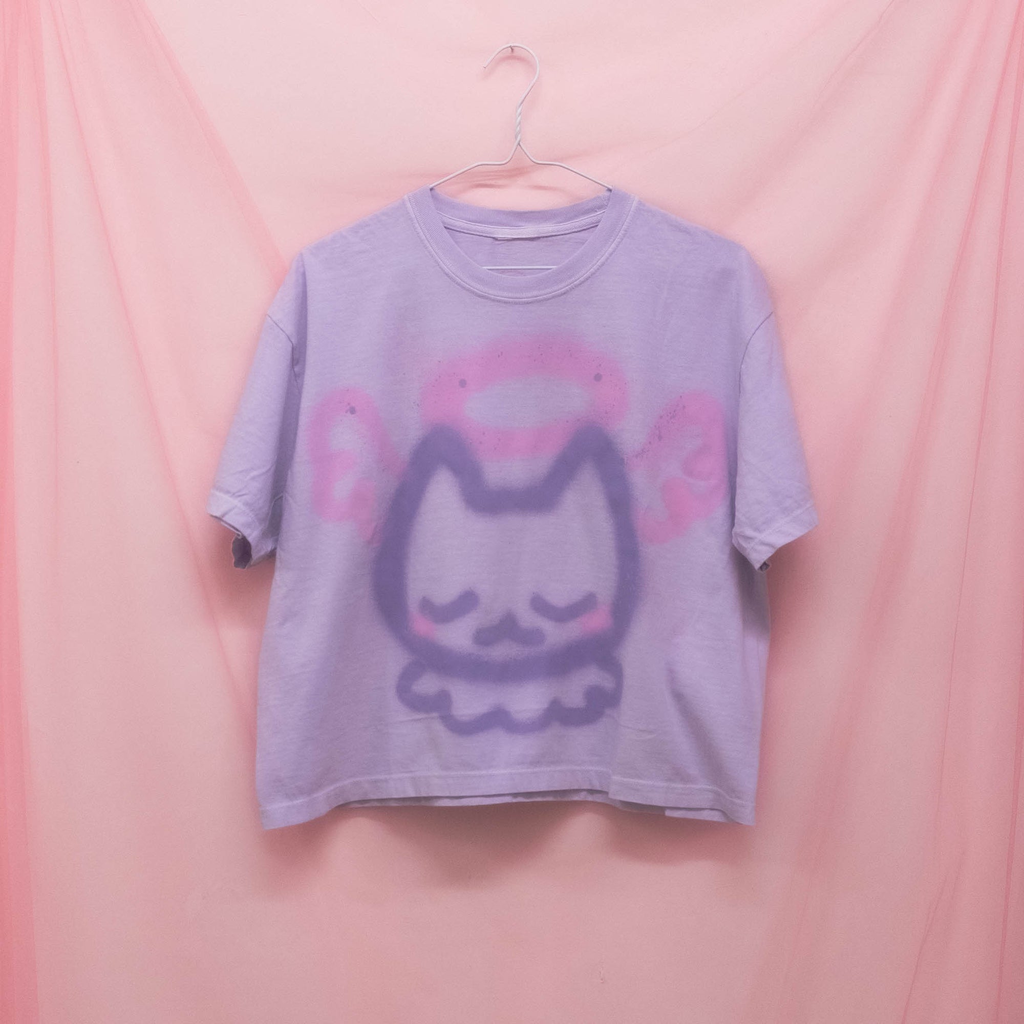 Unique “Angel Cat” boxy t-shirt (S)