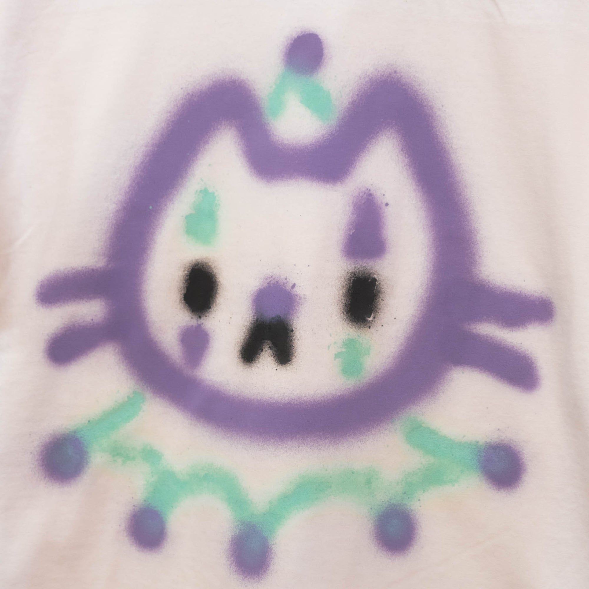 T-shirt boxy "Chat clown pastel" unique (XL)