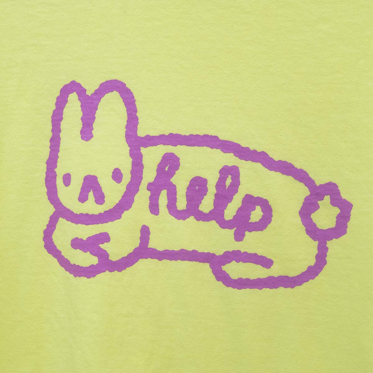 T-shirt jaune fluo "lapin help"