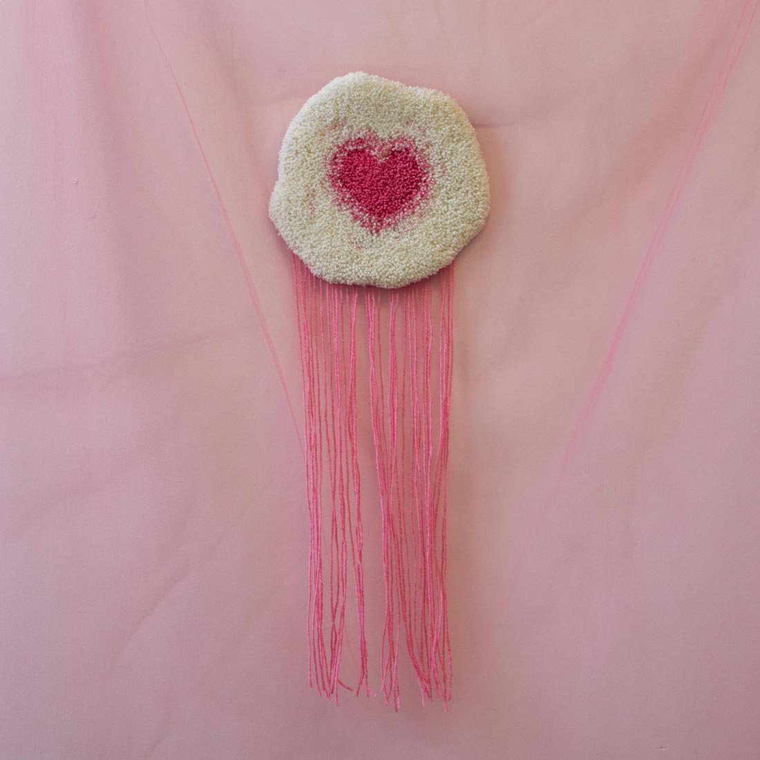 Heart with fringe Wall Rug 9" 