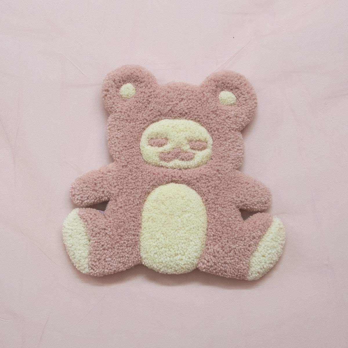 Pink Teddy Bear Wall Rug 9"