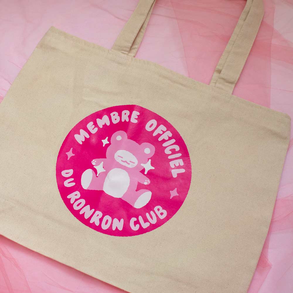 Grand tote bag Ronron.club avec zip