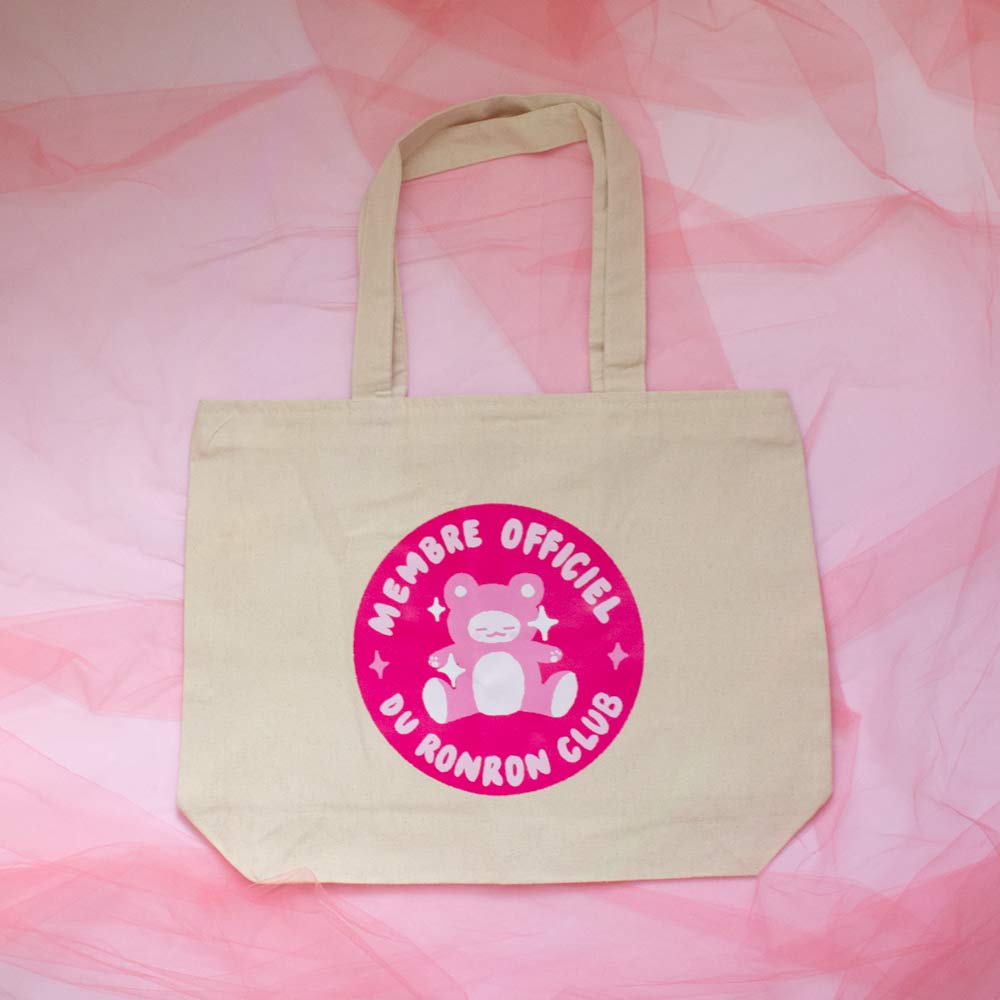 Grand tote bag Ronron.club avec zip