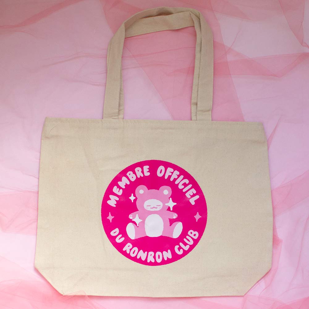 Grand tote bag Ronron.club avec zip