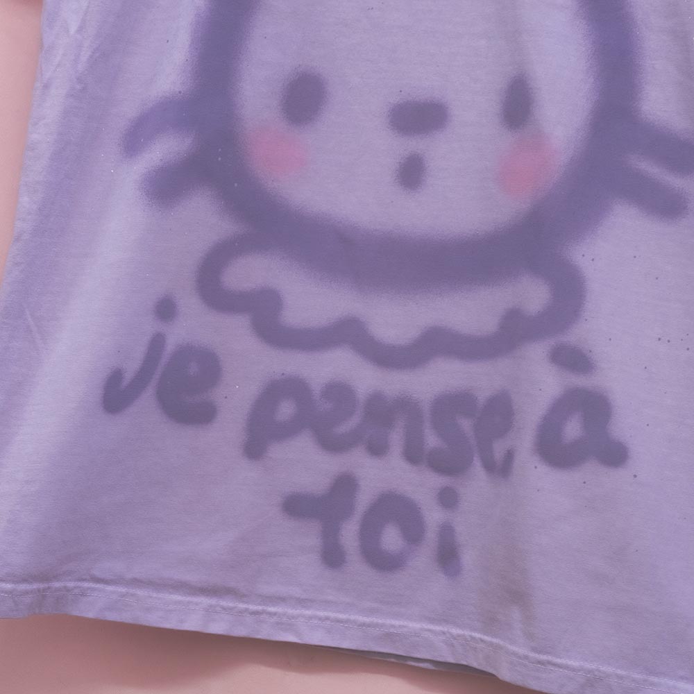 T-shirt "Je pense à toi" unique (L)