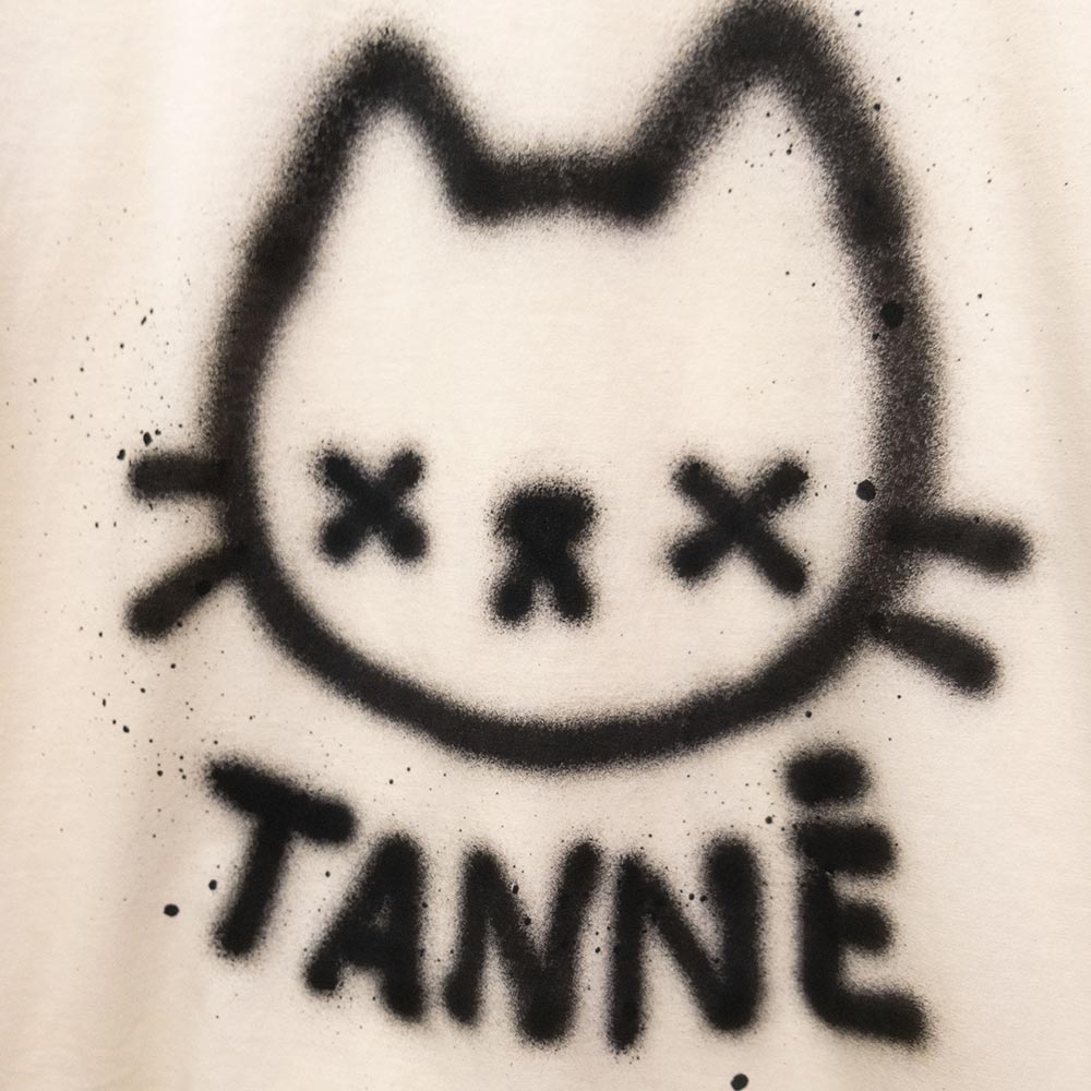 Fed Up Cat Spray Painted T-shirt (L)