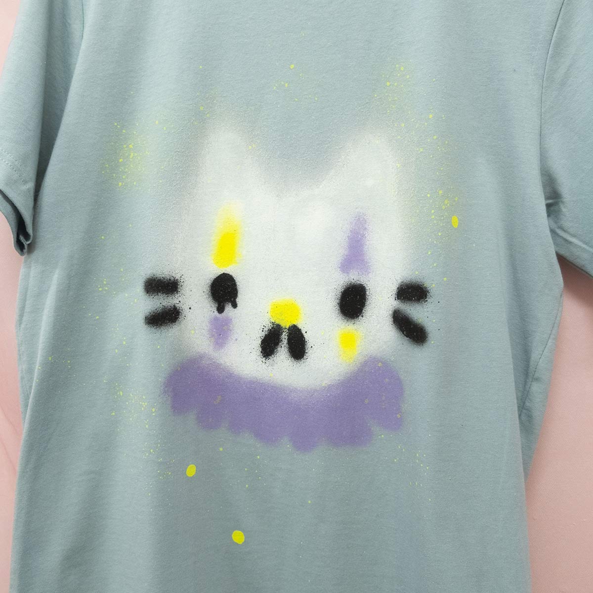 Spray painted Cat Clown T-shirt (M)